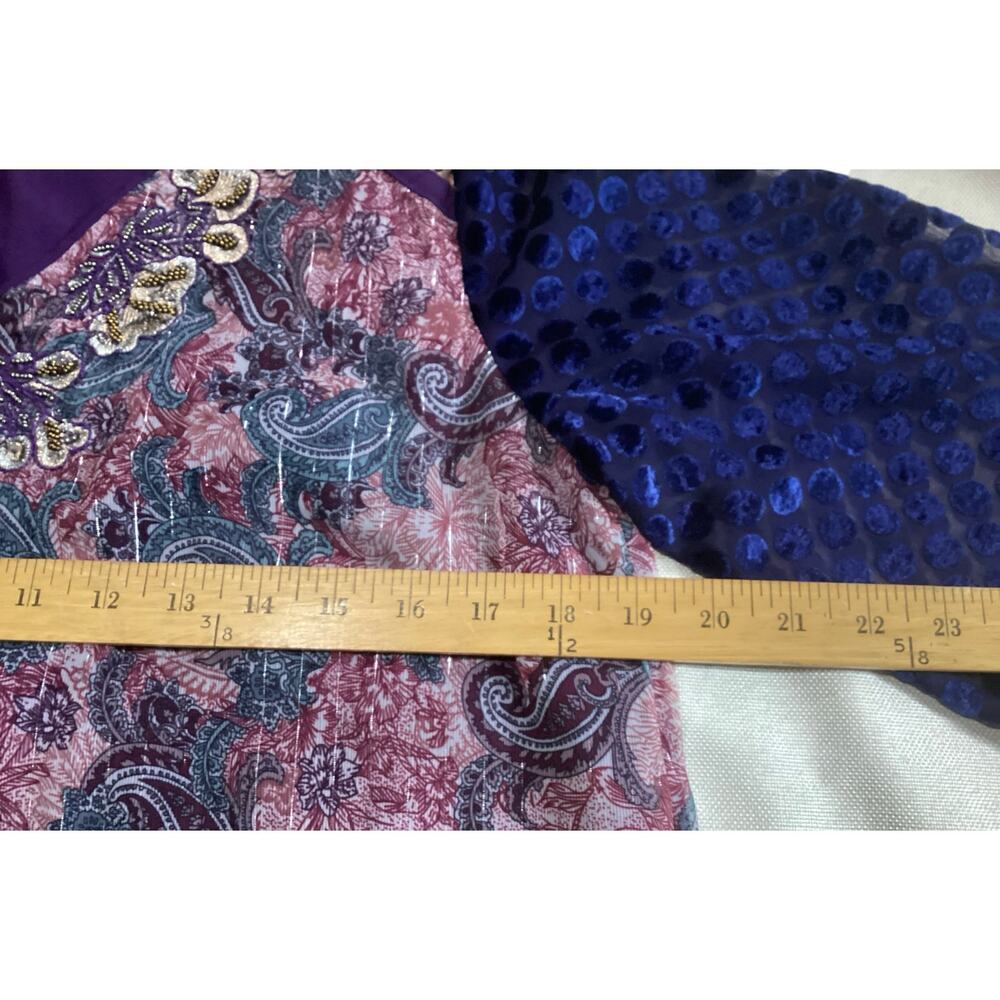 Soft Surroundings Boho Patchwork Blouse With Shee… - image 4